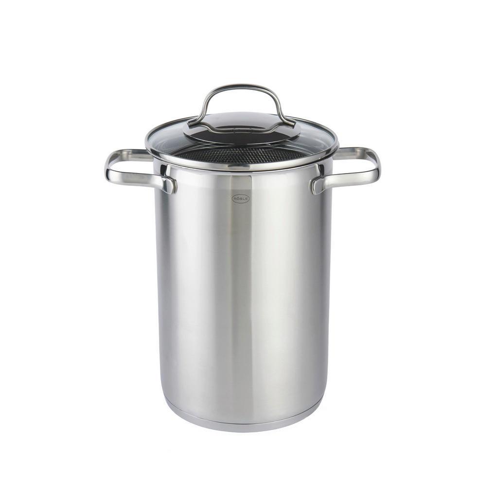 Rösle Spargel-/Pastatopf Elegance, Edelstahl, Metall, 4,5 L, Kochen, Töpfe, Diverse Spezialtöpfe