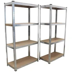 Baumarktplus Schwerlastregal 160x80x40 cm 2er Set Lagerregal Kellerregal Metallregal Garagenregal