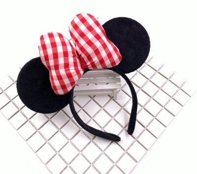 Tiny Tots Teens Trends Big Ear Plush Hair Hoop, Disney Mickey Mouse Polka Dot Bow Head Ornament, Minnie Hair Hoop a