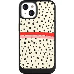 Nivocase Hülle für Apple iPhone 13 Handyhülle NIVOcore Case Schwarz Kunst Punkte Streifen (Apple iPhone 13), Smartphone Hülle, Schwarz
