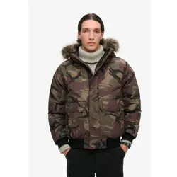 Superdry für Herren. M5011930A Everest Bomberjacke aus Kunstpelz in Camouflage-Optik (XXL), Lässig, Polyester, Nachhaltig