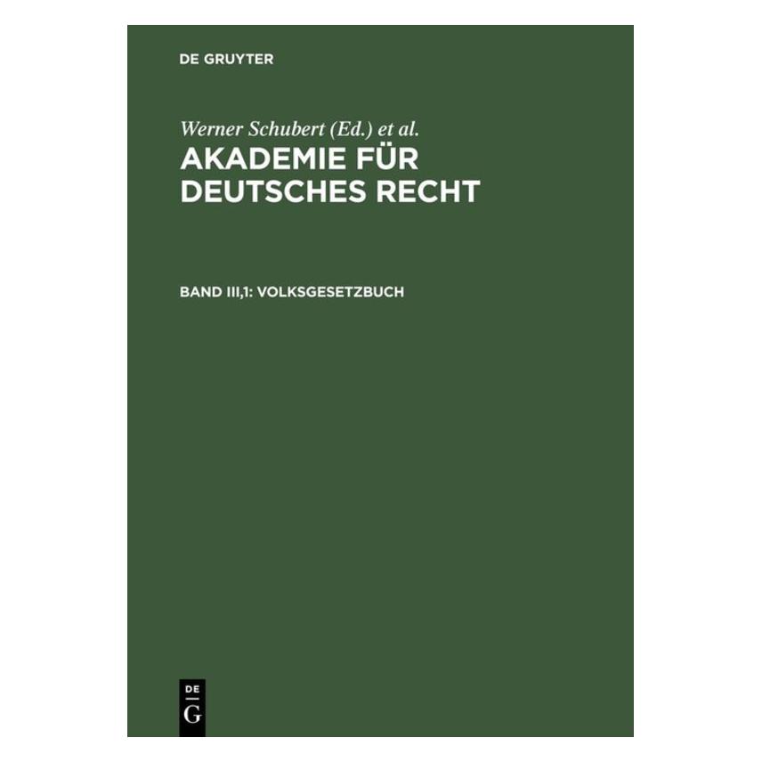 De Gruyter Volksgesetzbuch (Deutsch, Hardcover, Jürgen Regge, Werner Schmid, Werner Schubert) (67761222)