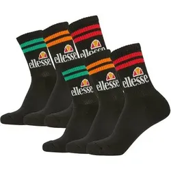ELLESSE Ellesse Unisex Sportsocken PULLO, 6 Paar - Tennissocken, Crew Socken, Logo, Größe 40-43 in Schwarz Schwarz