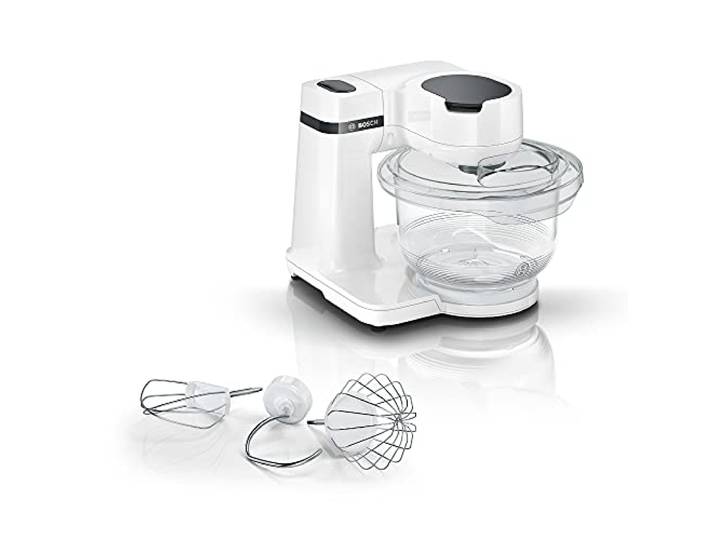 Bosch Hausgeräte Küchenmaschine Serie 2 MUMS2TW00, Tritan-Schüssel 3,8 L, Planetenrührwerk, Knethaken, Schlagbesen, Rührbesen Edelstahl, Multifunktions-Küchenmaschine, Rühr-Maschine, 700 W, weiß