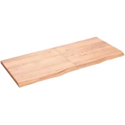 vidaXL Waschtischplatte Hellbraun 140x60x(2-4) cm Massivholz Behandelt