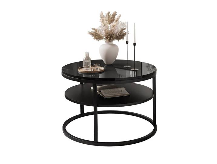 COUCHTISCH CIRI SLIM mit Regal Hochglanz