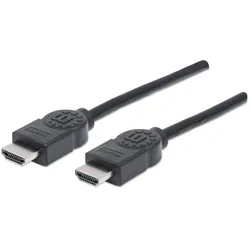 Manhattan High Speed HDMI-Kabel mit Ethernet-Kanal, HEC, ARC, 3D, 4K@30Hz, HDMI-Stecker auf HDMI-Stecker, geschirmt, schwarz, 5 m
