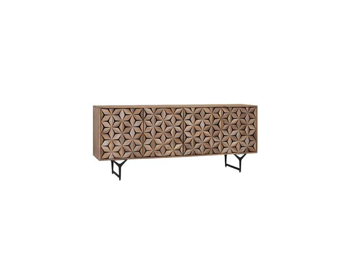 Design Sideboard „Mysore“ Mangoholz Natural, Schwarz 177 x 74 x 40 cm Giner & Colomer