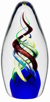 Dale Tiffany Celestial Blue Flame Handcrafted Art Glass Sculpture - N/A