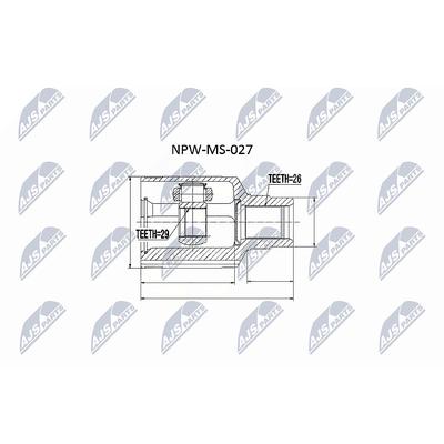 Nty Gelenksatz, Antriebswelle [Hersteller-Nr. NPW-MS-027] für Mitsubishi