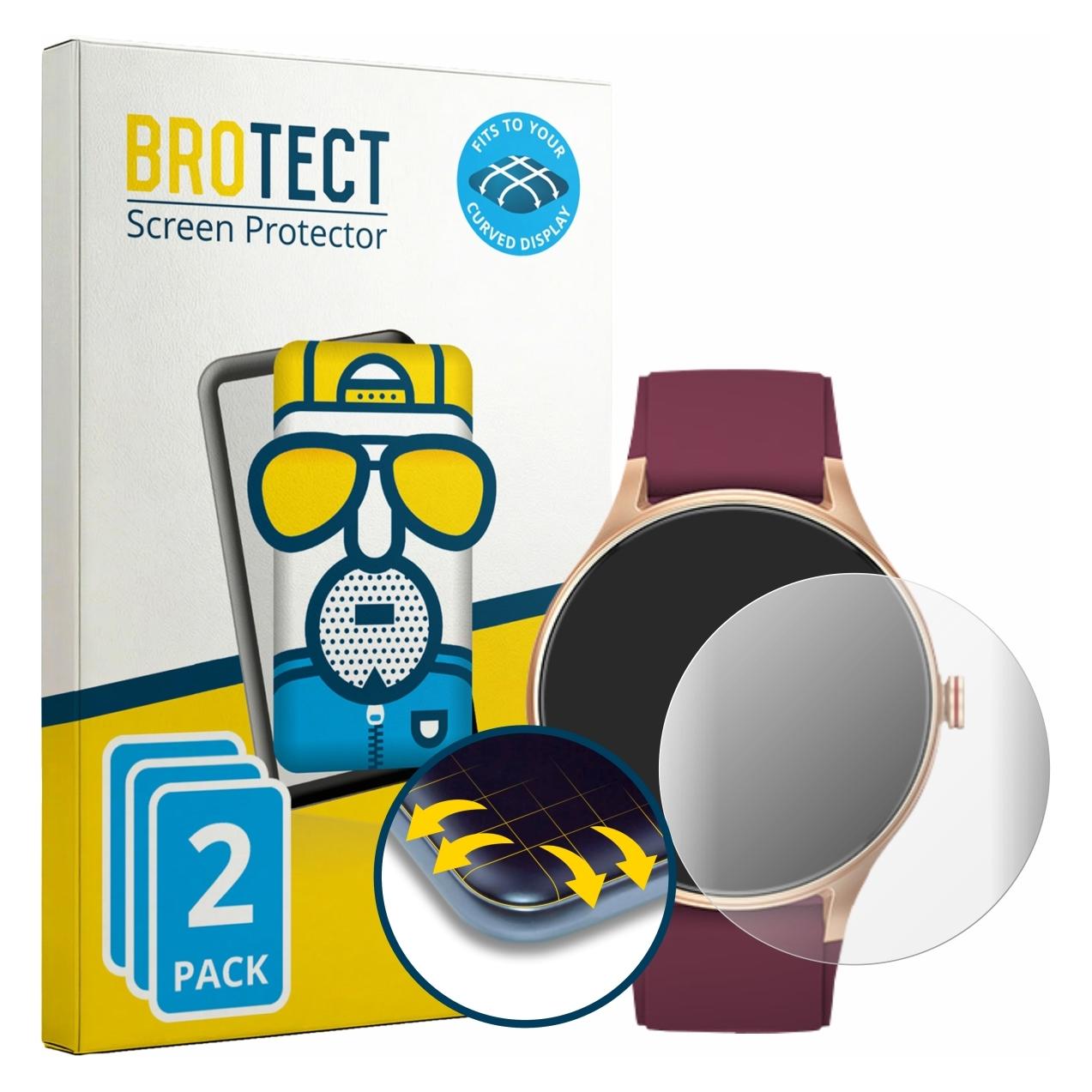 Brotect Fullscreen für Fitpolo Smartwatch 1.57" Schutzfolie Displayschutz Folie Matt Entspiegelungsfolie (5664887)