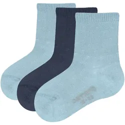 3er Pack camano Soft Baumwolle Baby-Socken 5100 - light blue 15-18