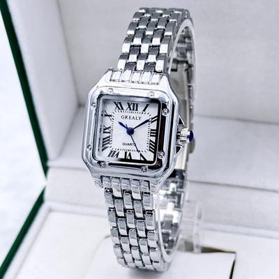 Inspire Daily Merch Light Luxury Brand Women Watch Gold Stainless Steel Ladies Fashion Quartz Wristwatch For Business silver