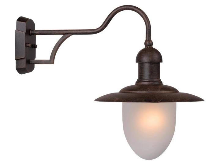 Applique d'extérieur ARUBA marron et blanc\, 1xE27x24W\, métal\, dim. : 36x25x44 cm\, IP44\, Lucide