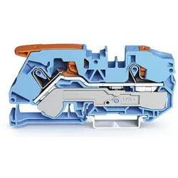 WAGO Durchgangsklemme 2Leiter Hebel Drücker 16qmm blau