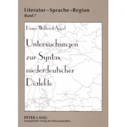 Untersuchungen zur Syntax niederdeutscher Dialekte, Fachbücher von Heinz-Wilfried Appel
