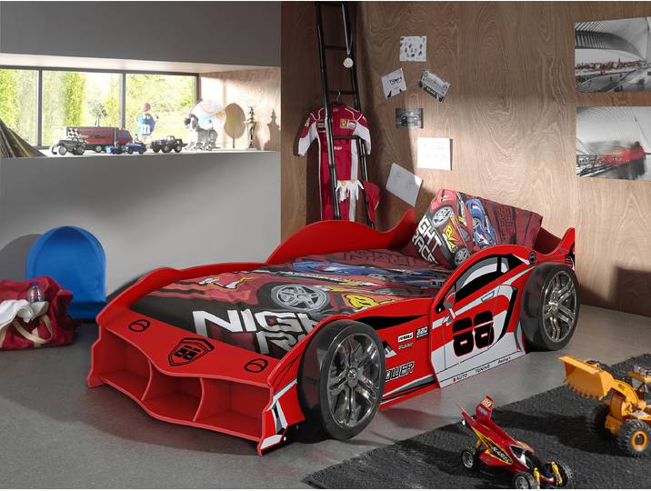 Lit voiture Max 90 x 200cm Rouge/Rouge
