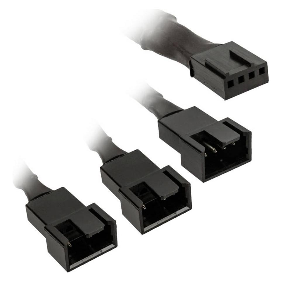 Kolink 1-3 PWM Lüfter Splitterkabel - 35 cm, geflochten, schwarz (35 cm, 4 pin PWM) (PGW-AC-KOL-112)