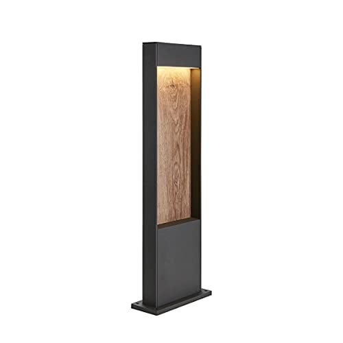 SLV Flatt Pole 65 LED buitenarmatuur voor tuin en terras, antraciet en houtbruin, IP65
