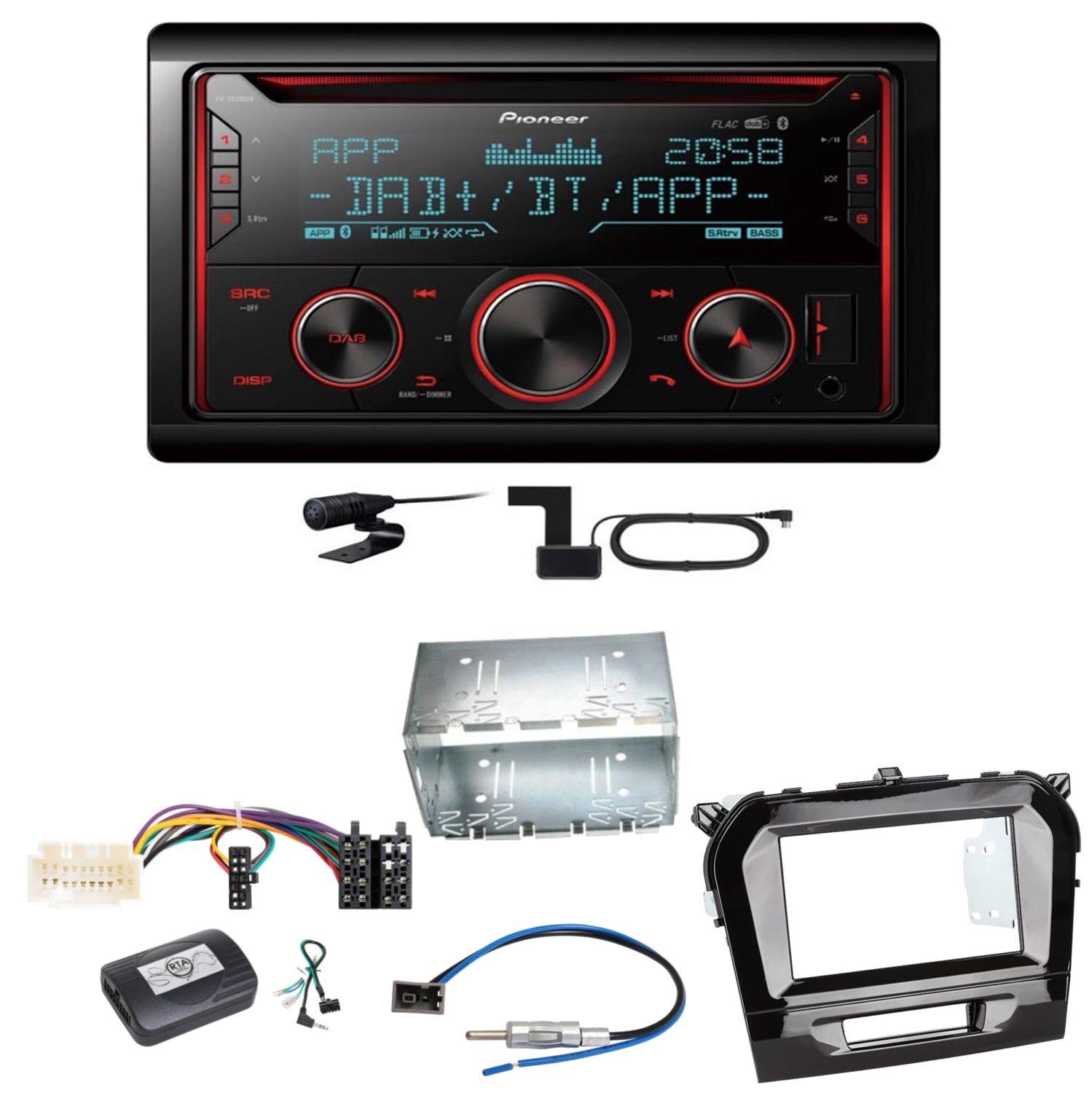 Pioneer FH-S820DAB Digitalradio Bluetooth FLAC CD Einbauset für Suzuki Vitara LY