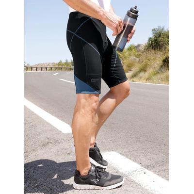 Fahrradhose CATAMARAN, Herren, Gr. 48/50, Normalgrößen, schwarz (schwarz, mittelblau), 80% Polyamid, 20% Elasthan, unifarben, Hosen Fahrradhose