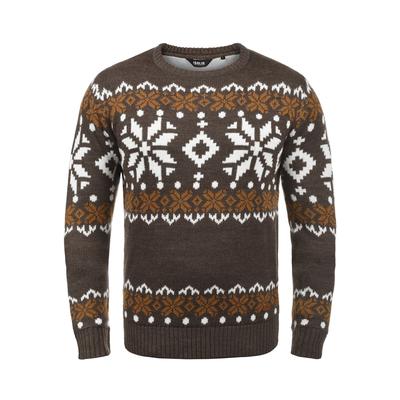 Rundhalspullover SOLID "Rundhalspullover SDNorwig", Herren, Gr. M, braun (coffe b me), Obermaterial: 100% Polyacryl PAN., Pullover Rundhalspullover