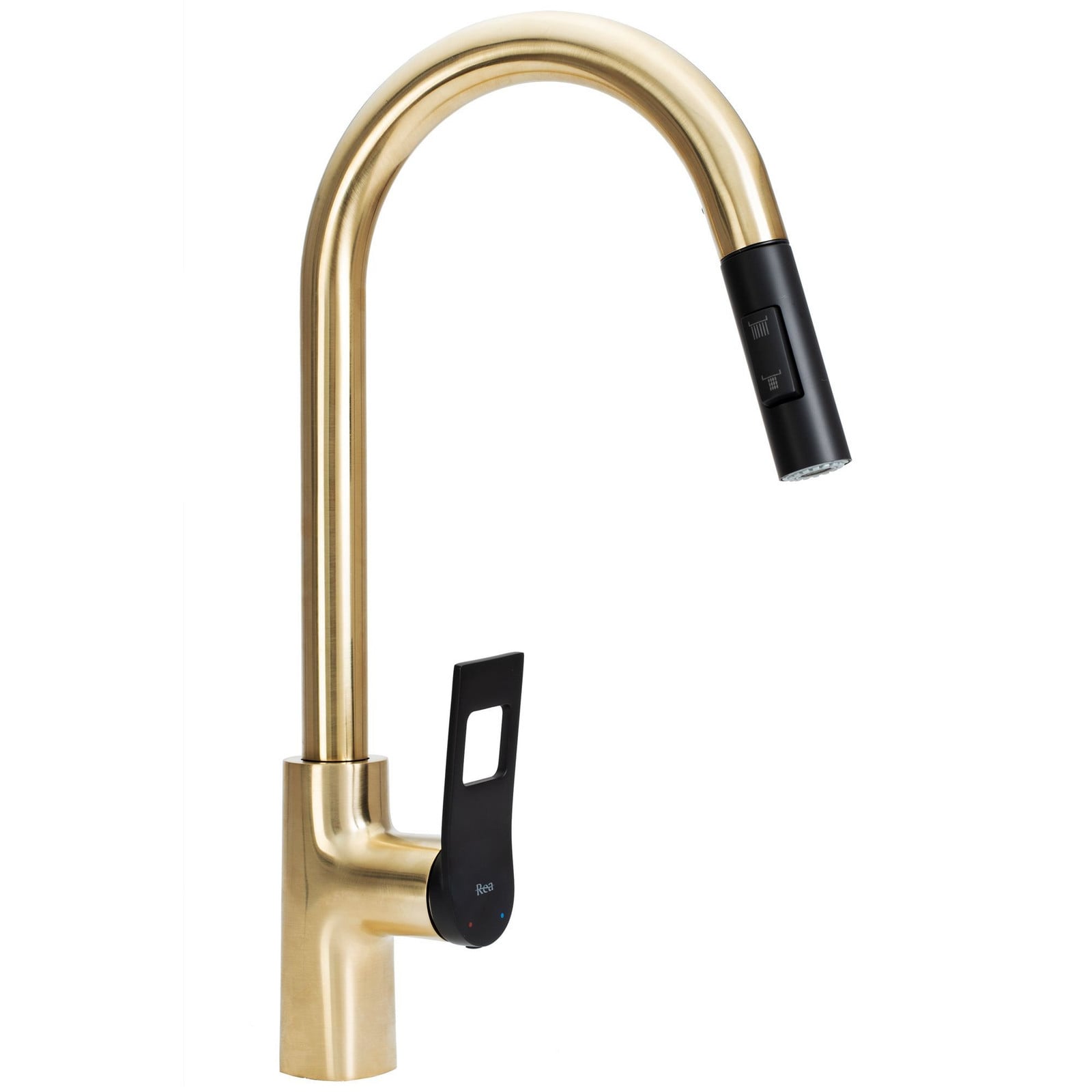 Rea Keukenkraan Soul Black/brush Gold met uitdraaibare spout