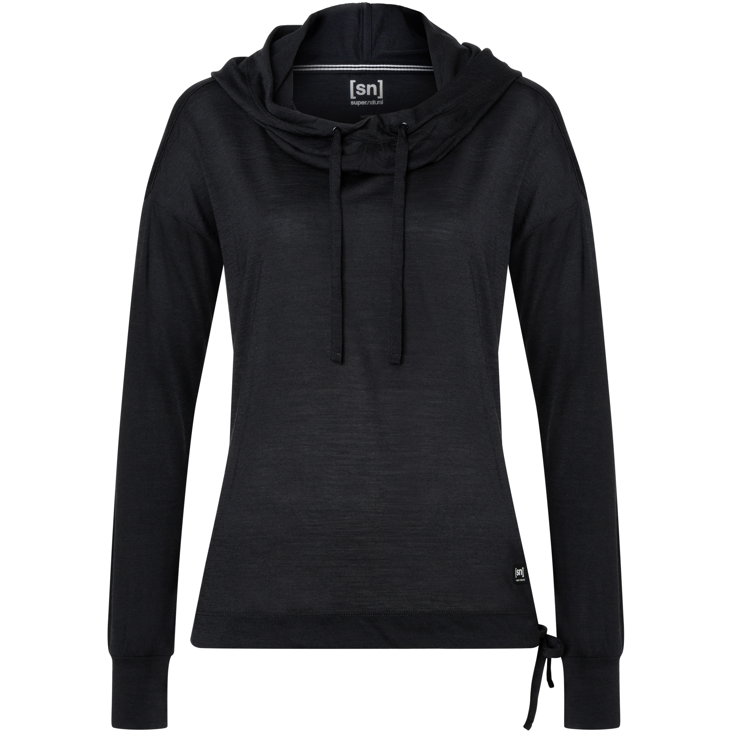 Super.Natural Voyage Funnel Damen Hoodies schwarz Größe M Trekking Hautfreundlich Merinowolle