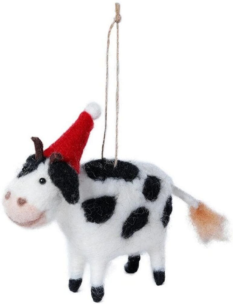 Weihnachtsfigur "INGES CHRISTMAS DECOR Kuh", schwarz-weiss (bunt), Stoff, Dekofiguren, Weihnachtsfigur bunt Einheitsgröße