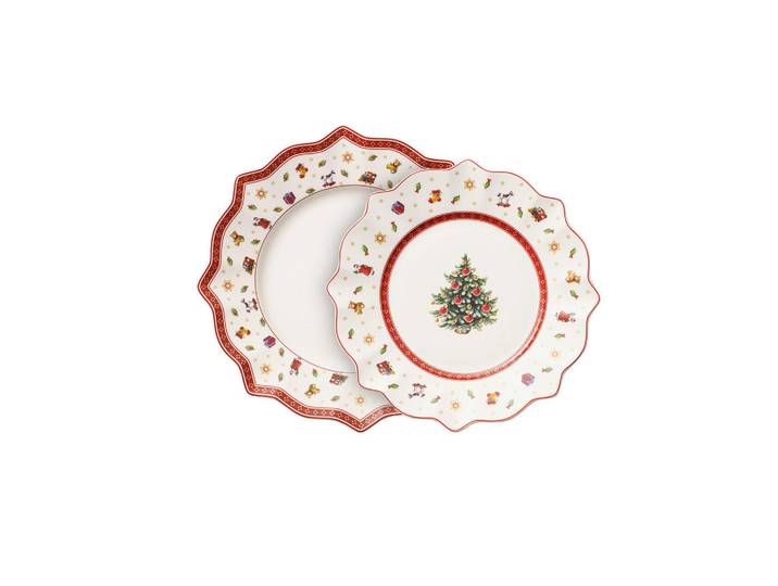 Villeroy & Boch Speisetellerset, Mehrfarbig, Keramik, Weihnachten, hitzebeständig, Geschirr, Teller, Speiseteller