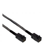 InLine Internes SAS-Kabel mit Sidebands SAS 6Gbit/s gerade durchgeführt 4-Lane 4x Mini HD SFF-8643 bis 1 m Schwarz (27625B)