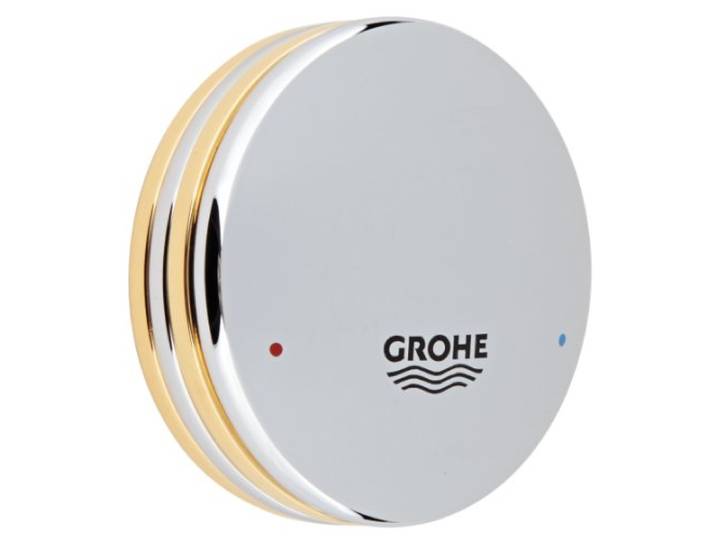 GROHE Ersatzteil, Abdeckkappe, passend zu diversen Armaturen Abdeckkappe als Ersatzteil für GROHE Armaturen, einfacher Austausch bei Beschaedigung oder Verschleis (chrom/gold, 46130IG0)