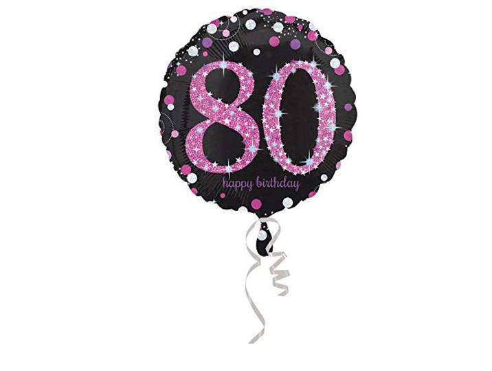 amscan Roze Sparkling Viering 80e Verjaardag Standaard Foil Ballonnen S40