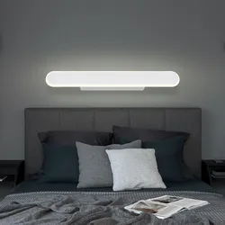 Wandleuchte Wandlampe Designleuchte Flur Aluminium weiß in Lederoptik, Metall Kunststoff, 1x LED 16 Watt 200Lumen neutralweiß, LxBxH 40x4,8x6 cm