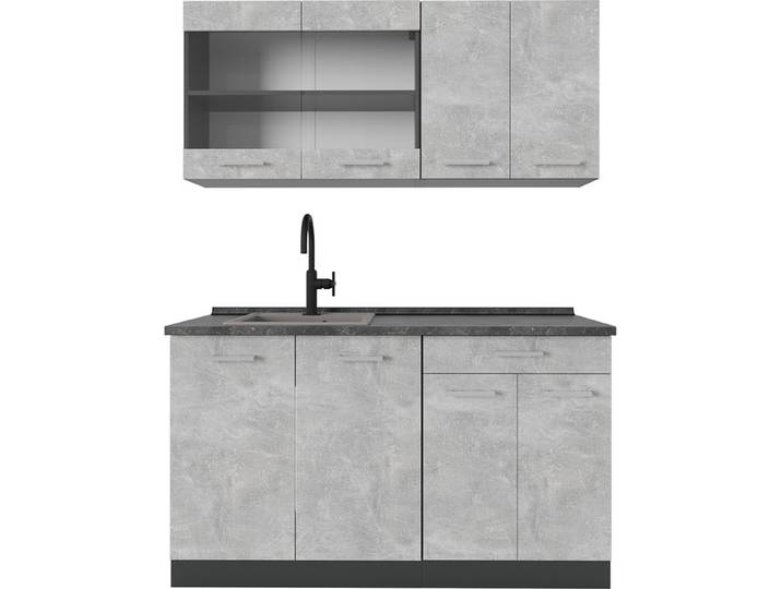 Cuisine Vicco R-Line Béton 140cm \, PT Anthracite\, Model 53534