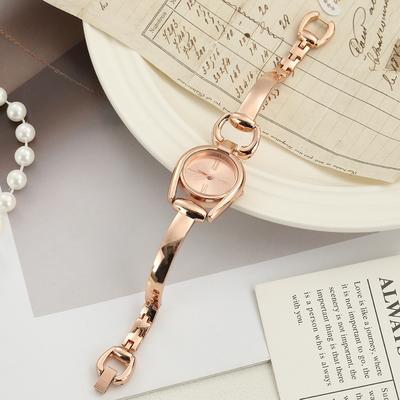 Fusion Finds Luxury Women's Bracelet Watch With Round Dial Elegant Ladies Quartz Watch Metal Dress Wristwatch rose Gold
