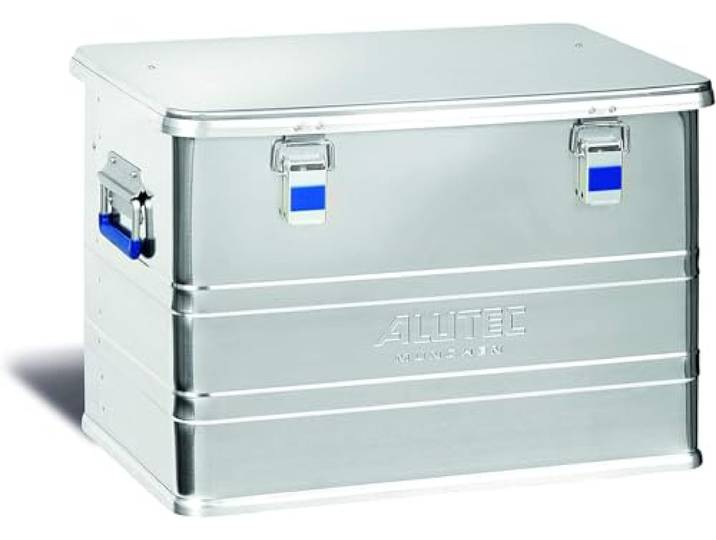 ALUTEC Coffre aluminium COMFORT 73 (capacité 73 l\, dimensions intérieures 550 x 350 x 381 mm\, étanche à la poussière et aux éclaboussures\, coffre à outils\, coffre de rangement\, poids 4\,85 kg) 12073