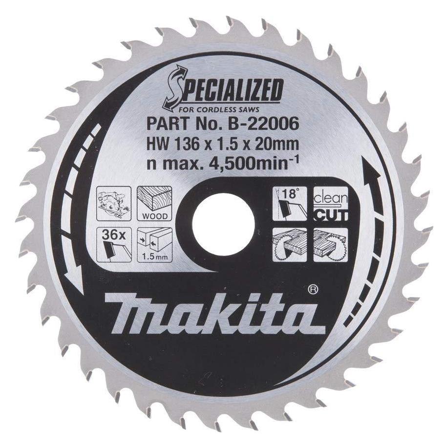 Makita Pjovimo diskas 136x20x1,5mm 36T 20° (B-22006)