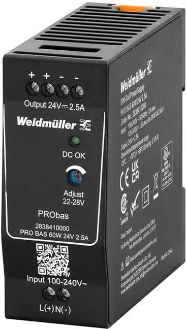 Weidmüller Alimentation PRO BAS 24V CC 2,5A 60W à vis (2838410000)