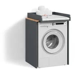 WASCHMASCHINENSCHRANK Paolina Anthrazit/Goldkraft Eiche 68 x 88.2 cm 2 Teile mit Wickelauflage