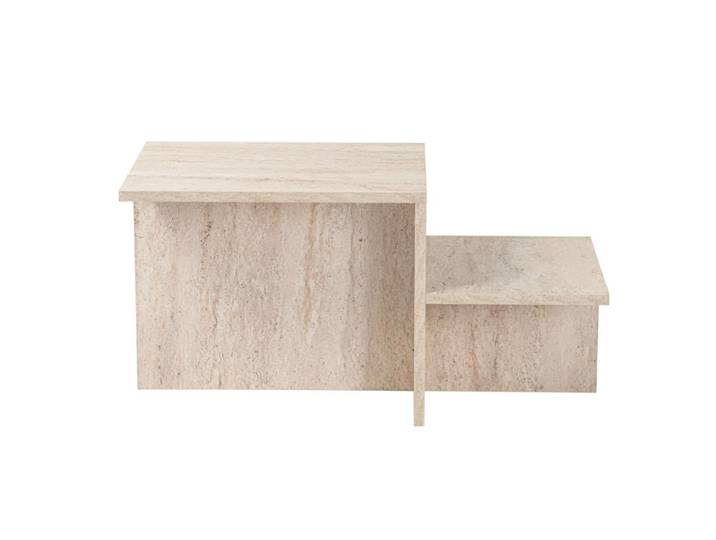 Table basse 2 niveaux l77 cm - travertin
