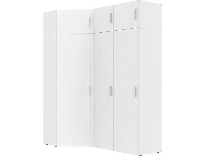 Schranksystem WIMEX Münster , weiss (weiß), H:225cm T:54cm, Holzwerkstoff, Schränke, Schranksystem, Mehrzweckschrank