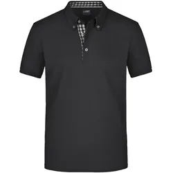 Polo-Shirt Plain "JN964" - XXL - black/black-white