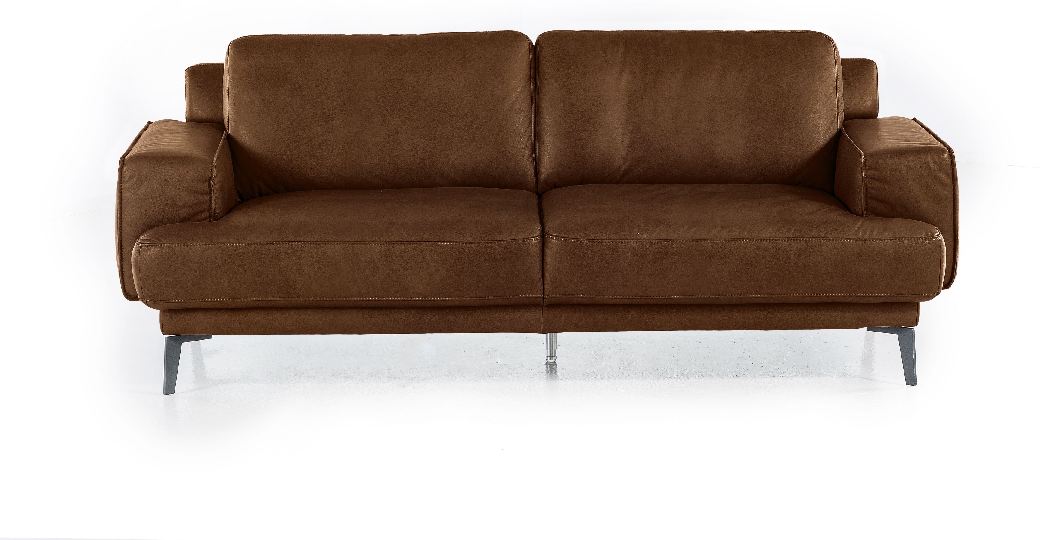 2-Sitzer W.SCHILLIG "Foscaari komfortabeler Federkern, erstklassige Verarbeitung", braun (tobacco), B:213cm T:94cm, Sofas, Lederbezug der Extraklasse, Breite 213cm