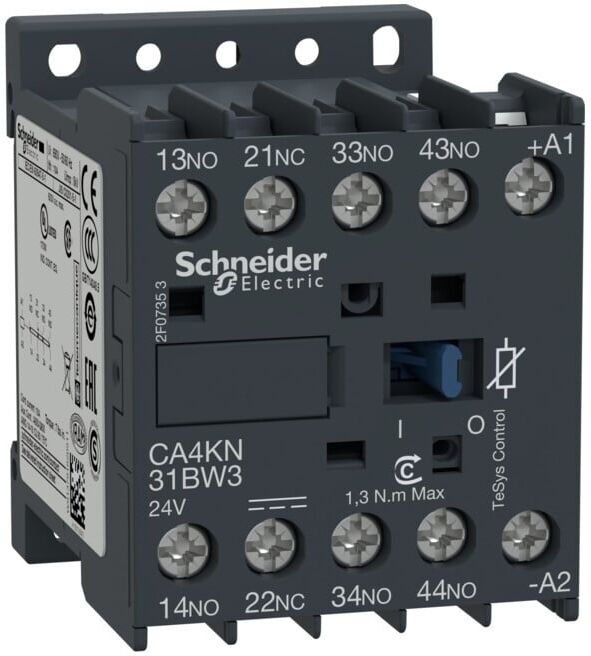 Schneider Electric Contacteur auxiliaire CA4KN31-BW3 3F 1O 24VCC Diode (CA4KN31BW3)