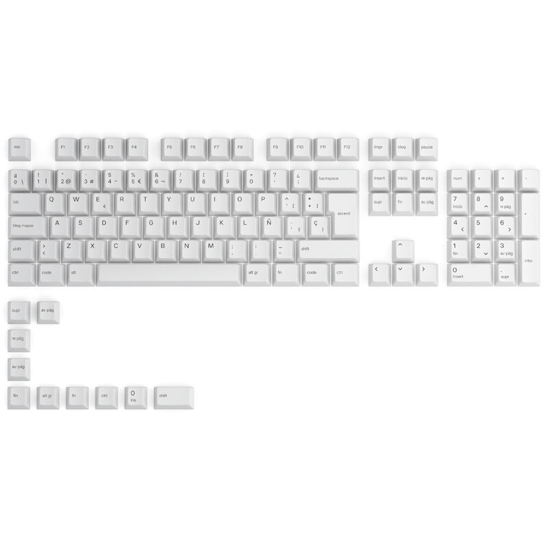 Glorious GPBT Keycaps - 115 PBT Tastenkappen, ISO, ES-Layout, Arctic White