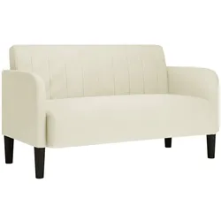 vidaXL Zweisitzer-Sofa Creme 109 cm Samt