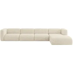 ECKSOFA Ottomane Rechts MIRA-L3 409x179x70 Creme Velours