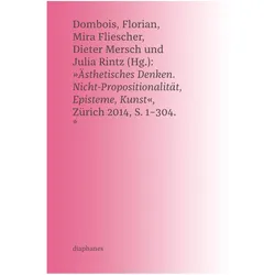 Ästhetisches Denken, Fachbücher von Mira Fliescher, Dieter Mersch, Florian Dombois
