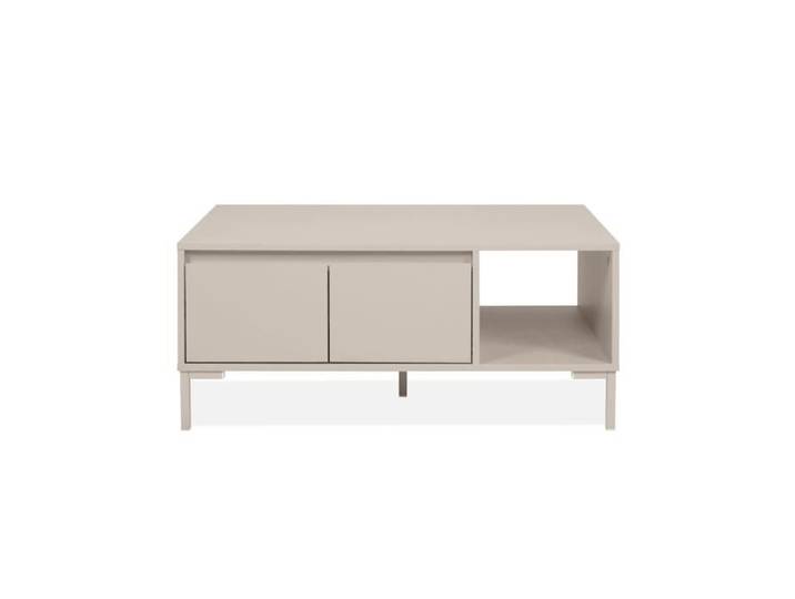CALICOSY - Table basse 2 portes 1 niche couleur cachemire L100 cm - NERIO - Beige